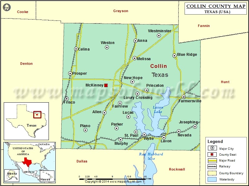 Collin County Map, Texas
