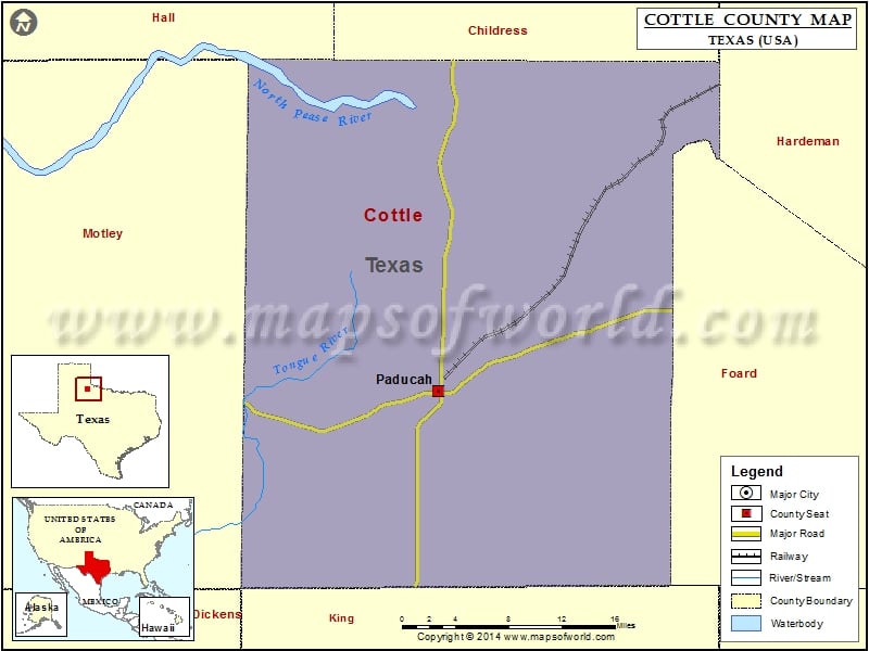 Cottle County Map, Texas