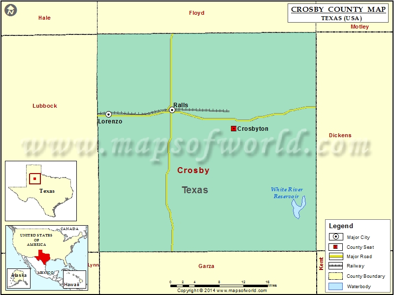 Crosby County Map, Texas