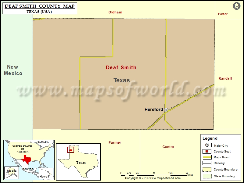 Deaf Smith County Map, Texas