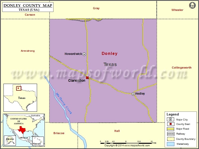 Donley County Map, Texas