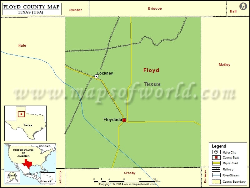 Floyd County Map, Texas