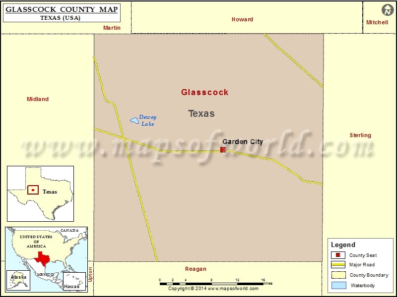 Glasscock County Map, Texas