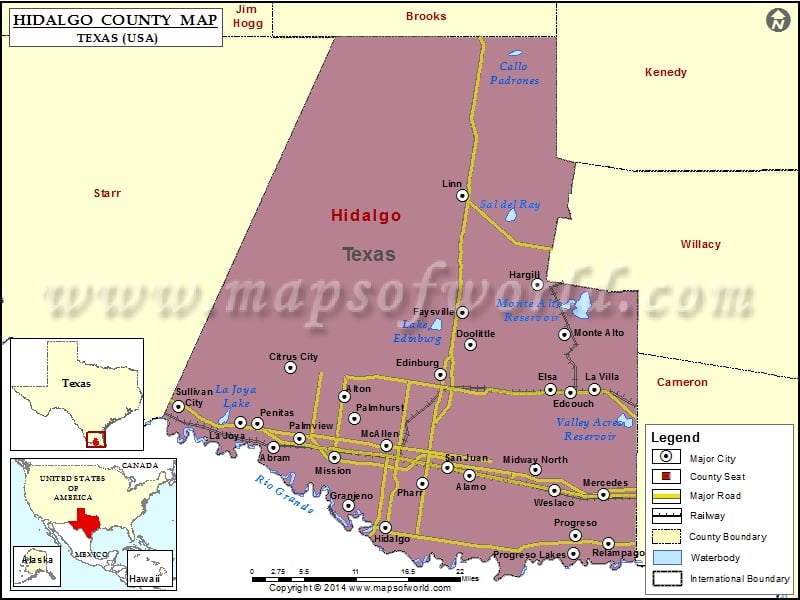 Hidalgo County Map, Texas
