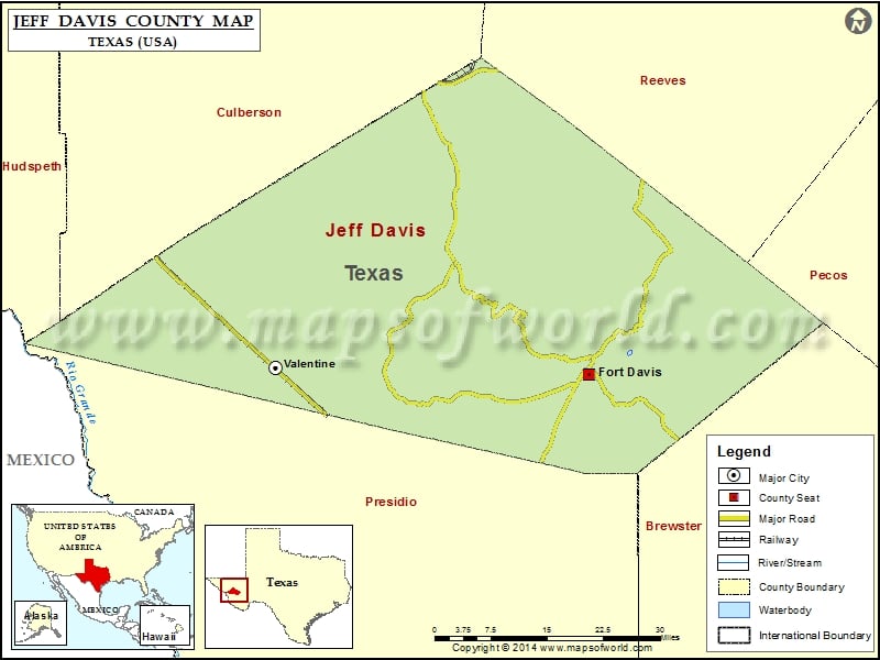 Jeff Davis County Map, Texas
