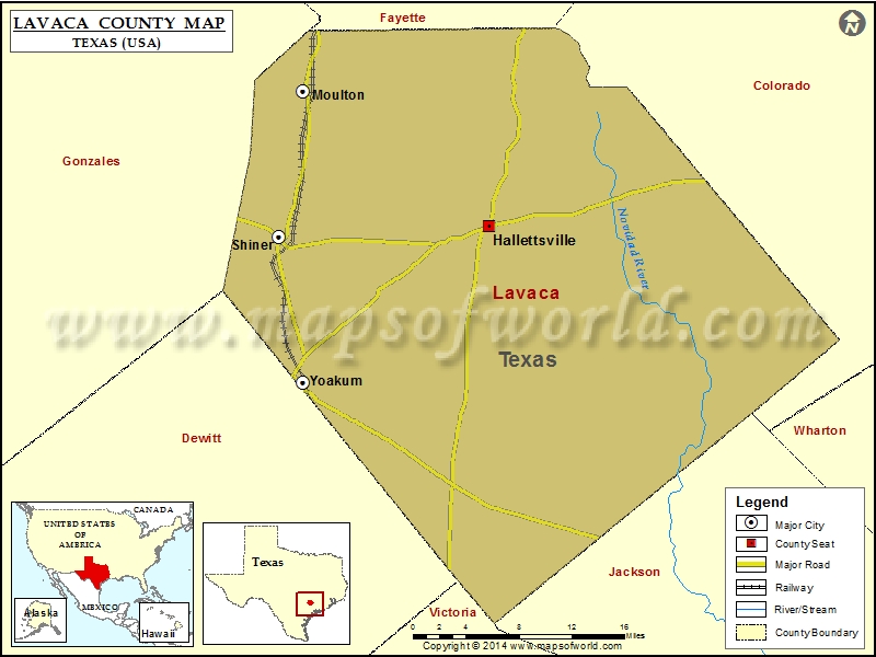 Lavaca County Map, Texas