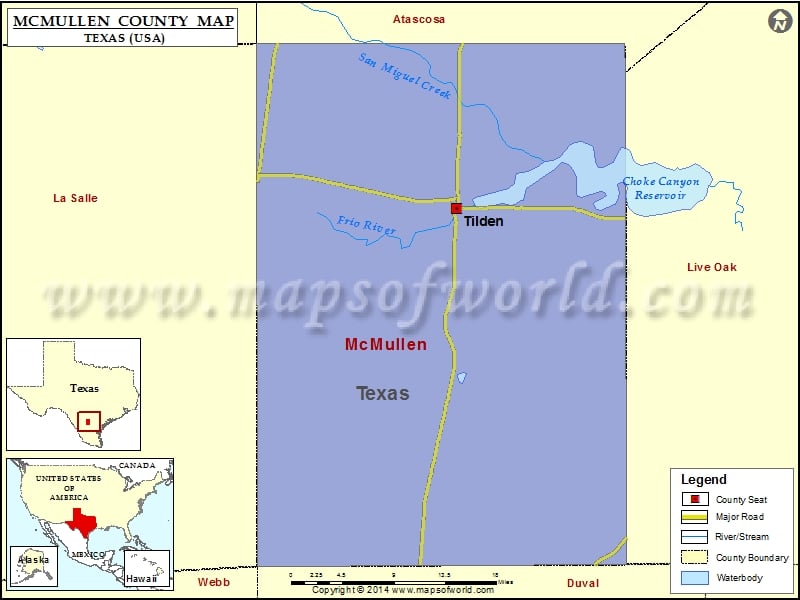 McMullen County Map, Texas