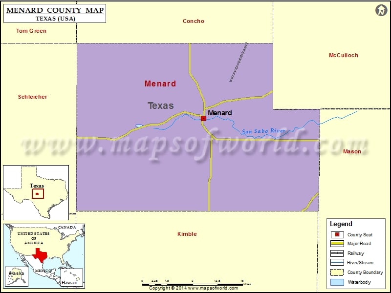 Menard County Map, Texas