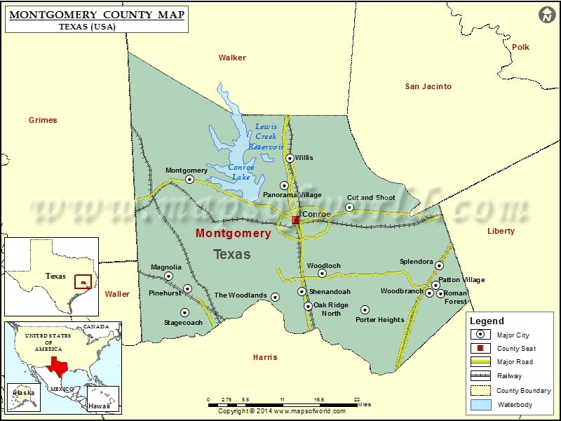 Montgomery County Map, Texas