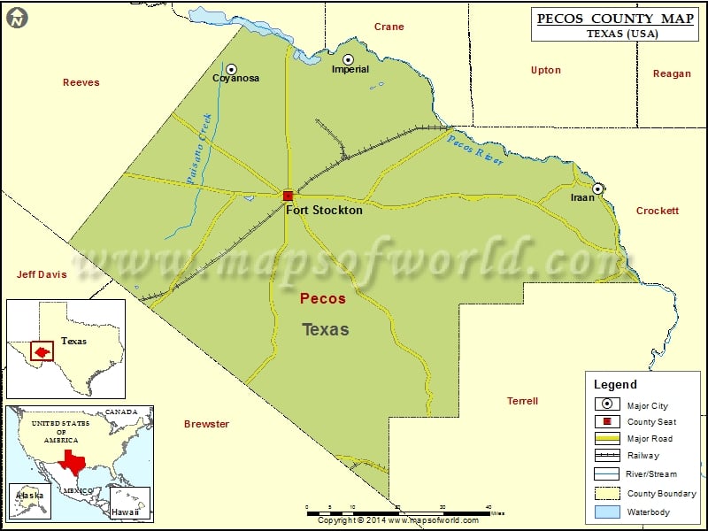 Pecos County Map, Texas