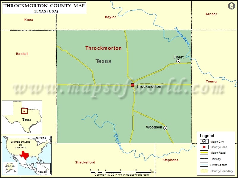 Throckmorton County Map, Texas