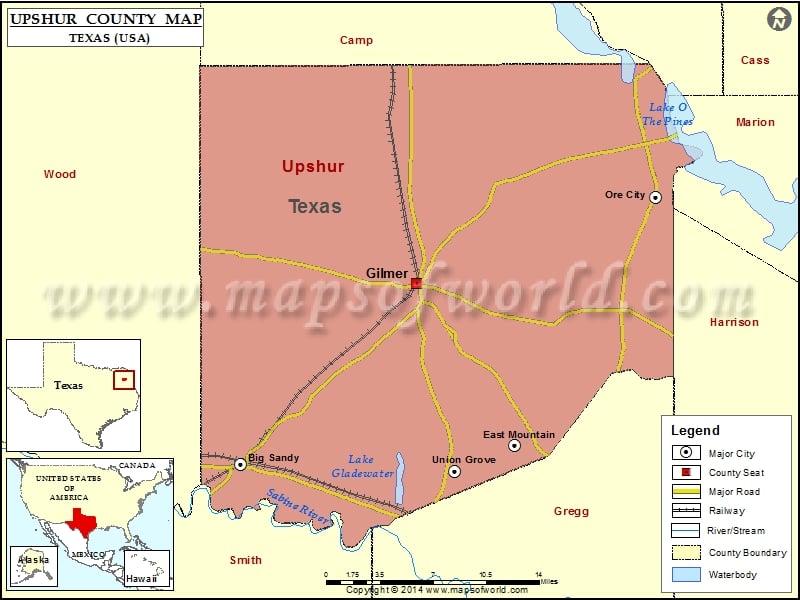 Upshur County Map, Texas