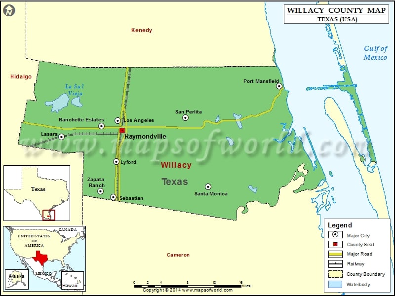 Willacy County Map, Texas
