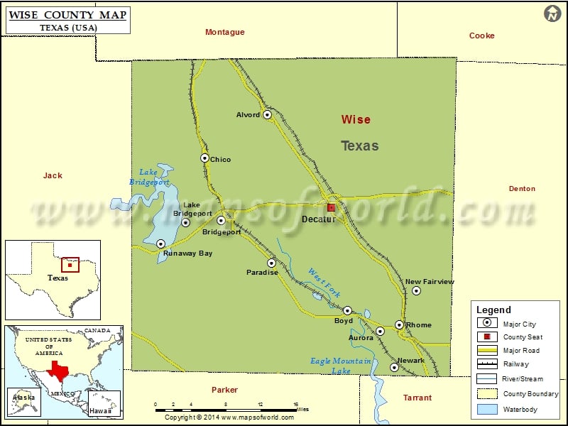 Wise County Map, Texas