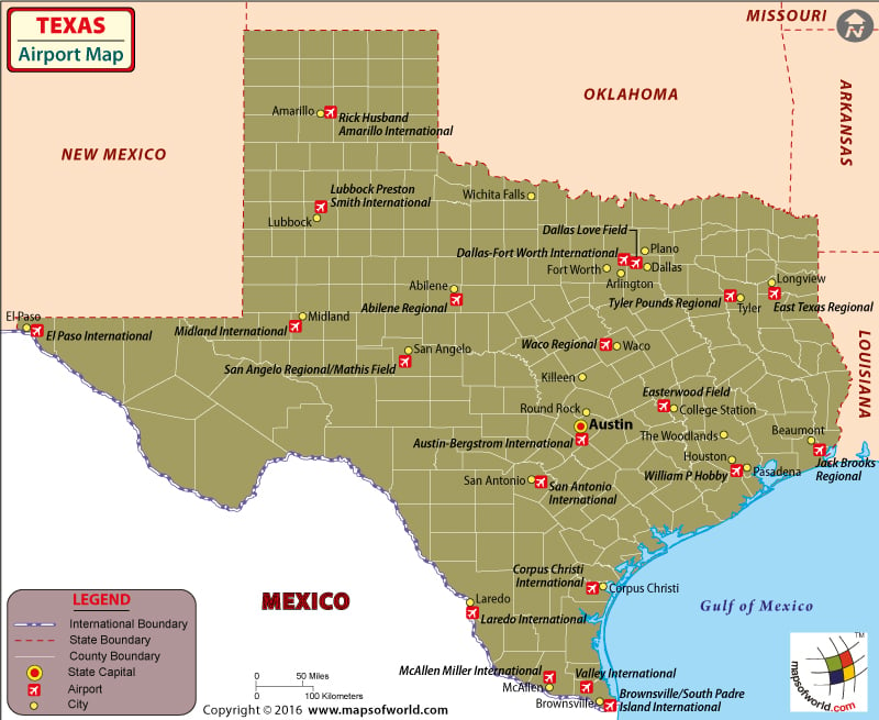 Texas Airports Map