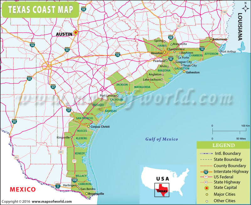 Texas Coast Map