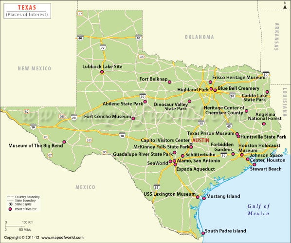 Texas Travel Map | Texas Tourist Map
