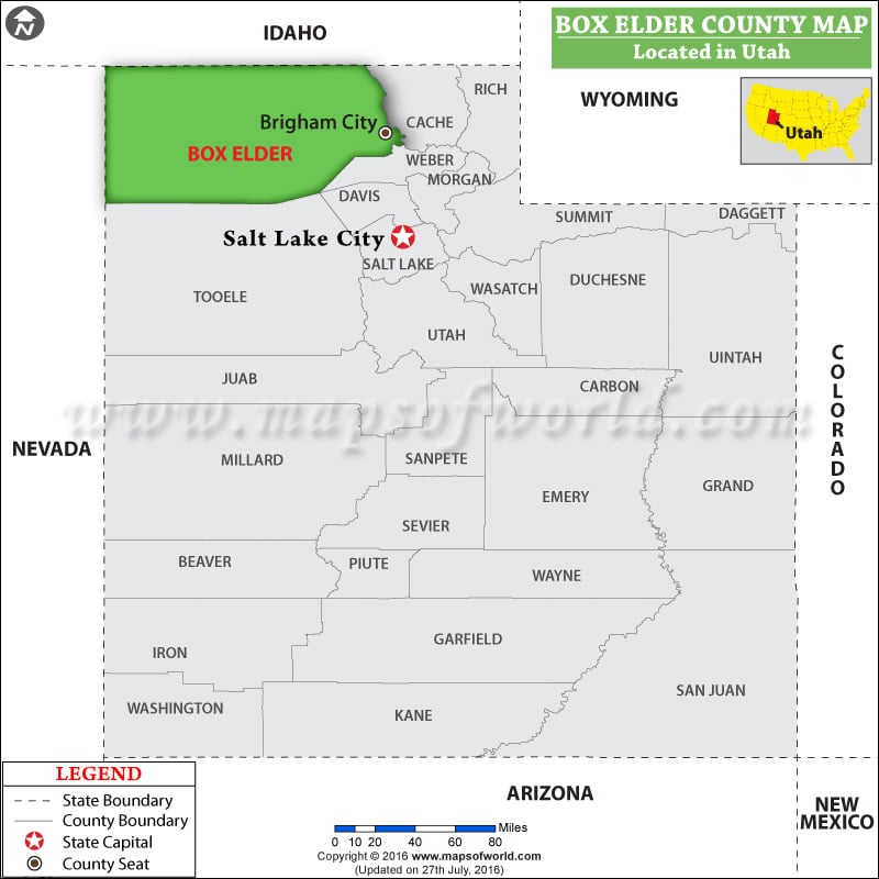 Box Elder County Map, Utah