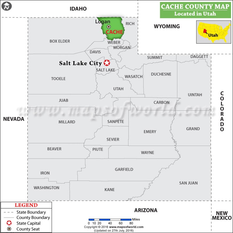 Cache County Map, Utah