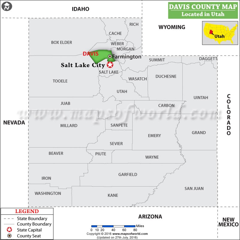 Davis County Map, Utah