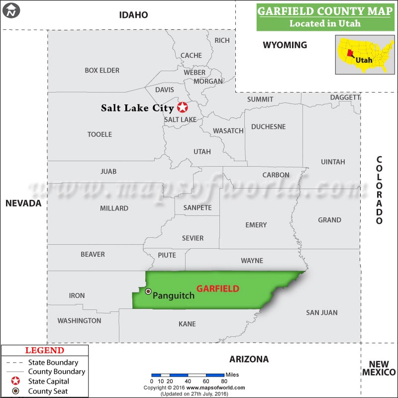 Garfield County Map, Utah