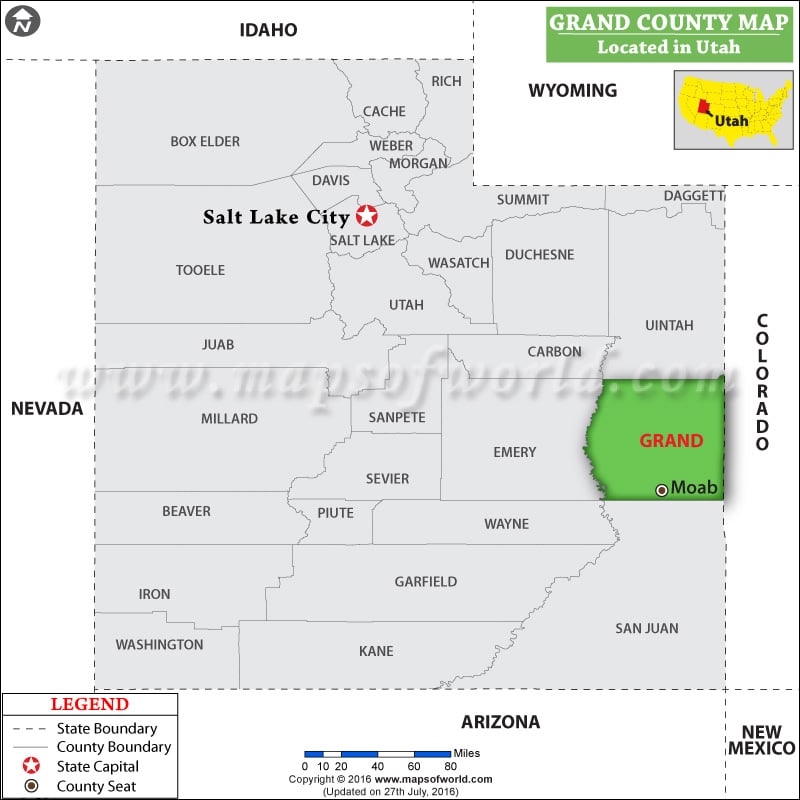 Grand County Map, Utah