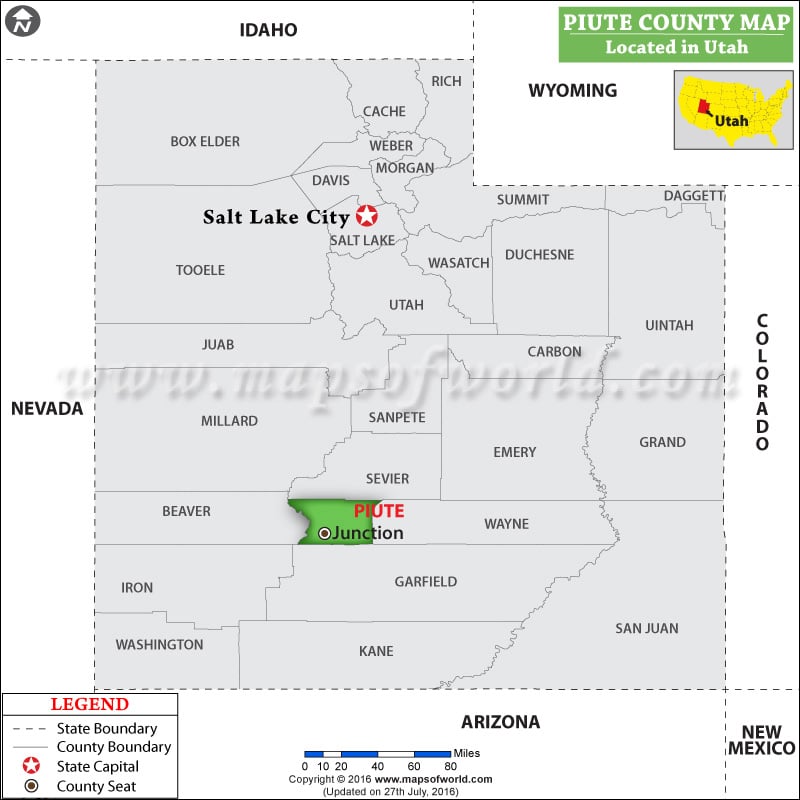 Piute County Map, Utah