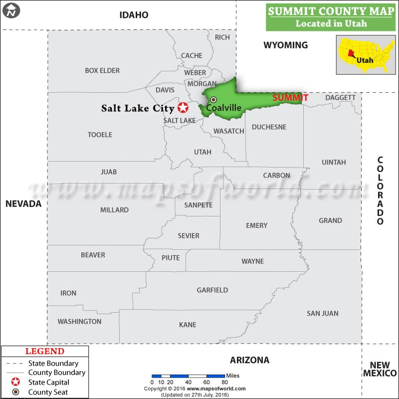 Summit County Map, Utah