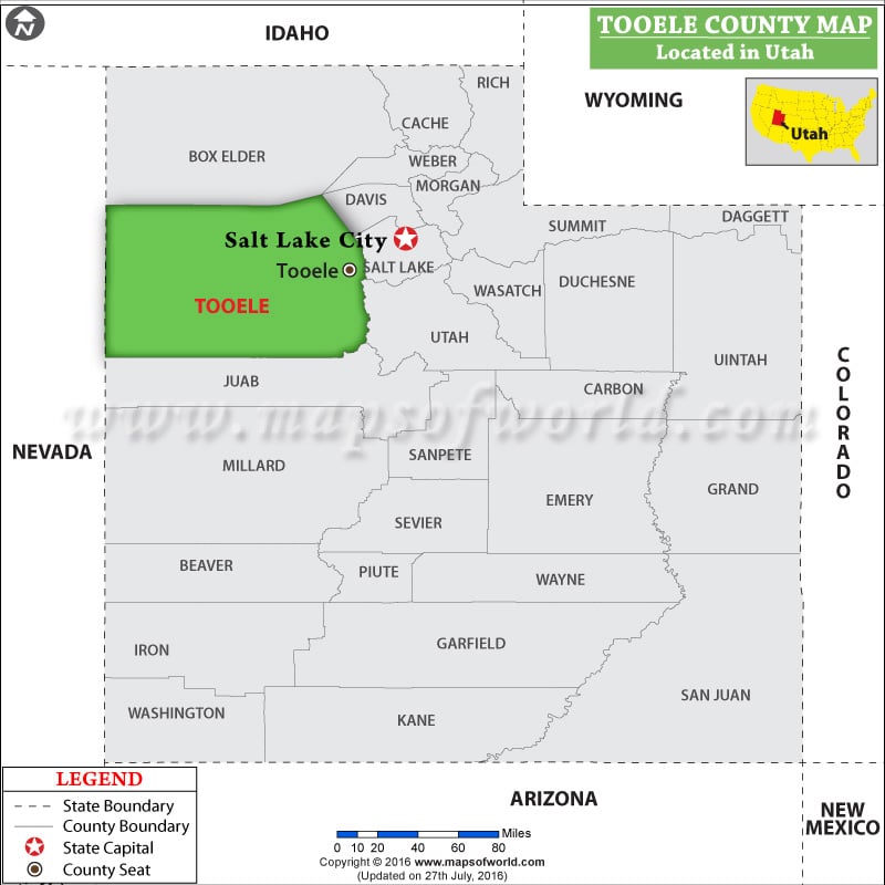 Tooele County Map, Utah