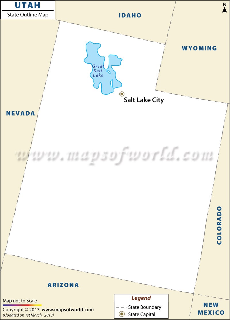 Blank Map of Utah