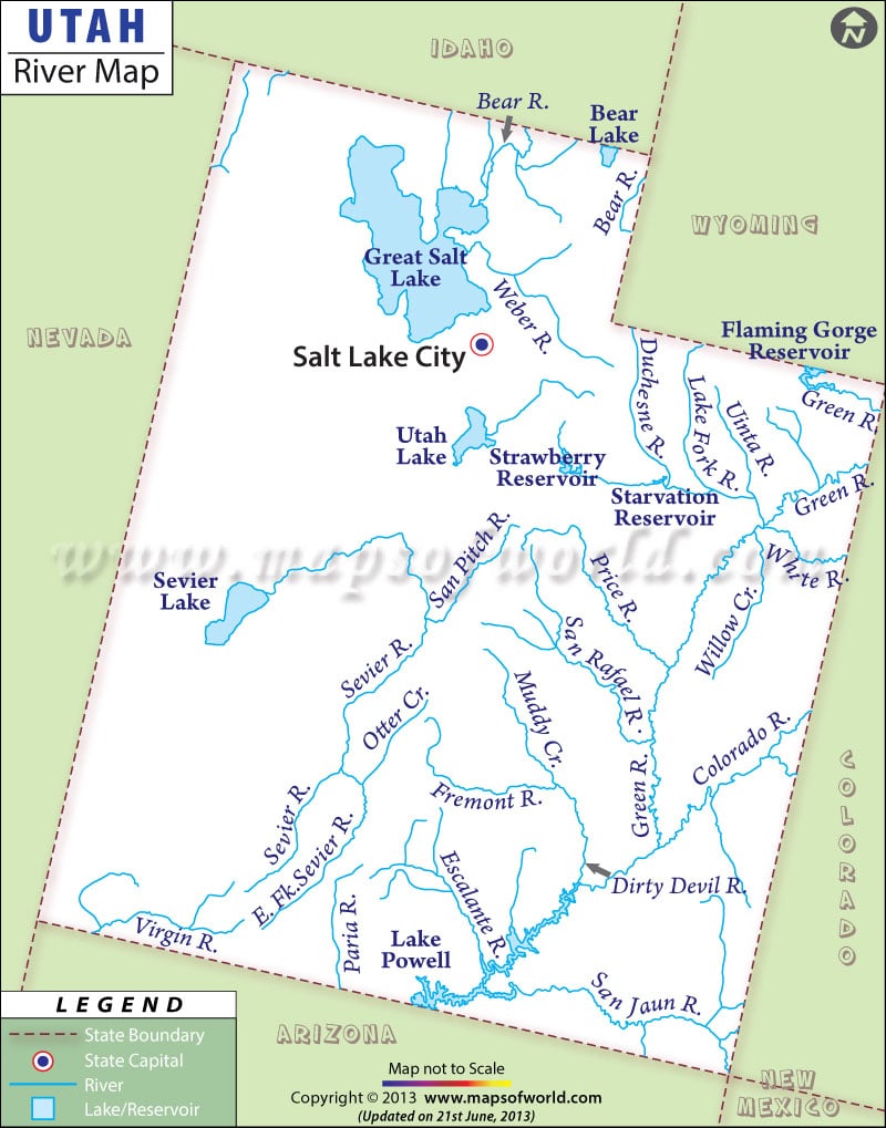 Utah Rivers Map
