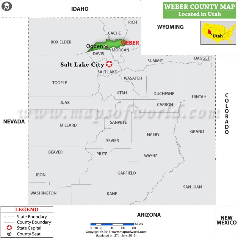 Weber County Map, Utah