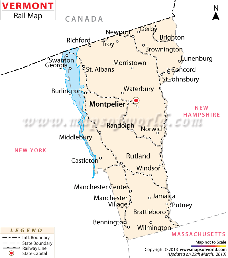 Vermont Rail Map