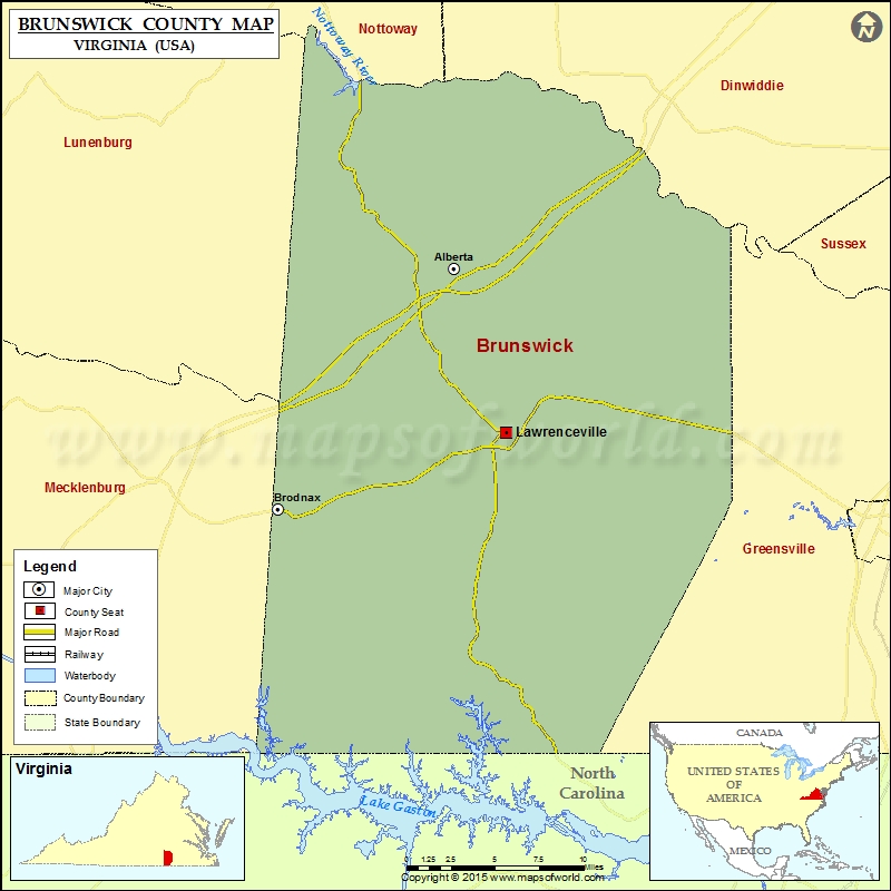 Brunswick County Va Gis Brunswick County Map, Virginia