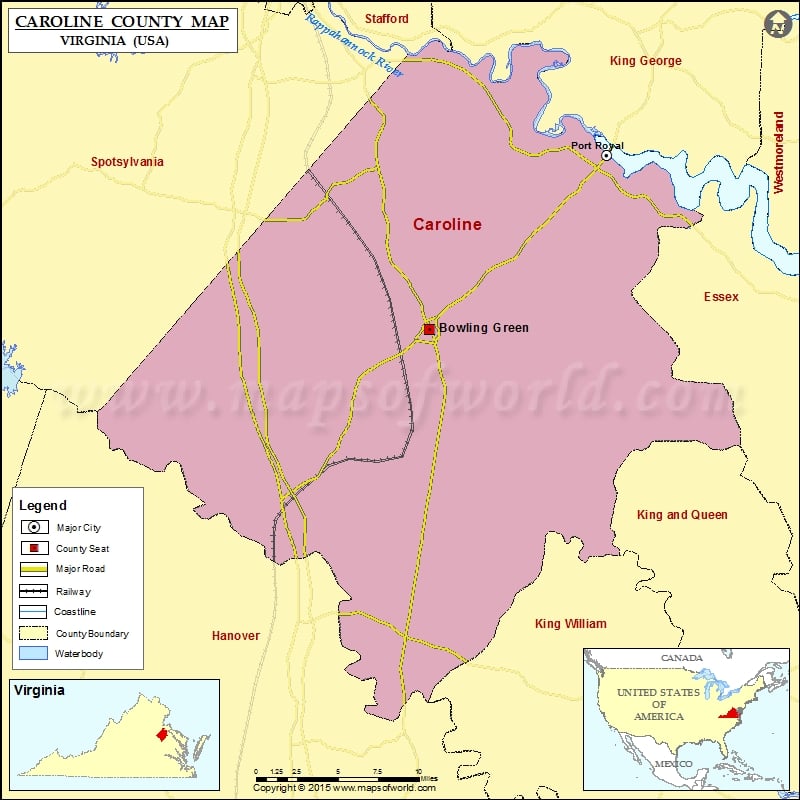 USA States Page 117 Of 482 MapsofWorld   Caroline County Map 