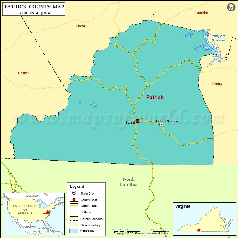 Patrick County Map, Virginia