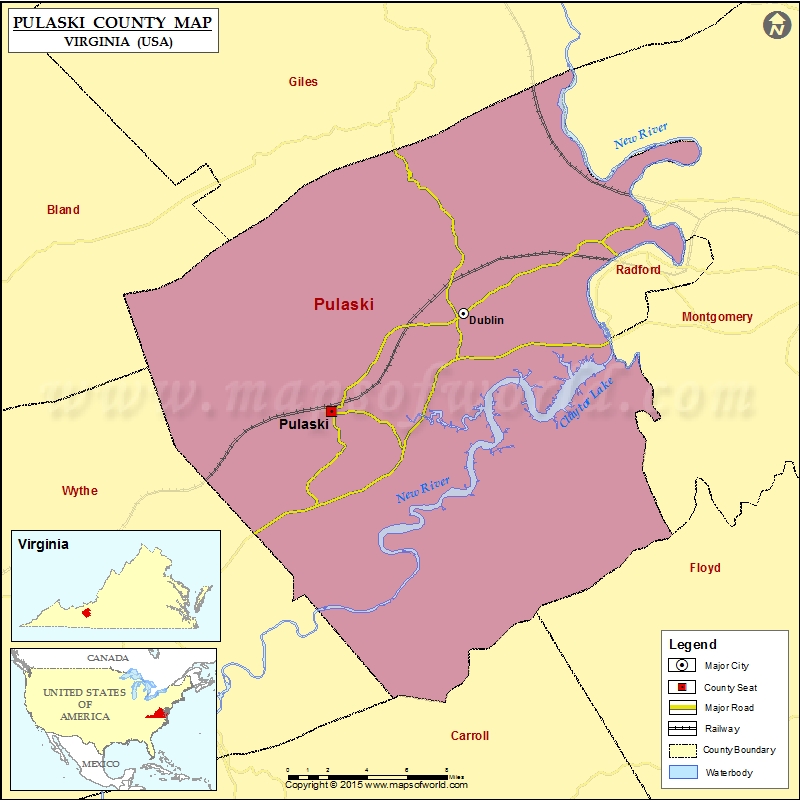 Pulaski County Map Virginia   Pulaski County Map 