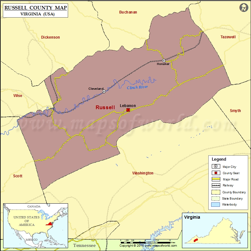 Russell County Gis Va Russell County Map, Virginia – Usa States