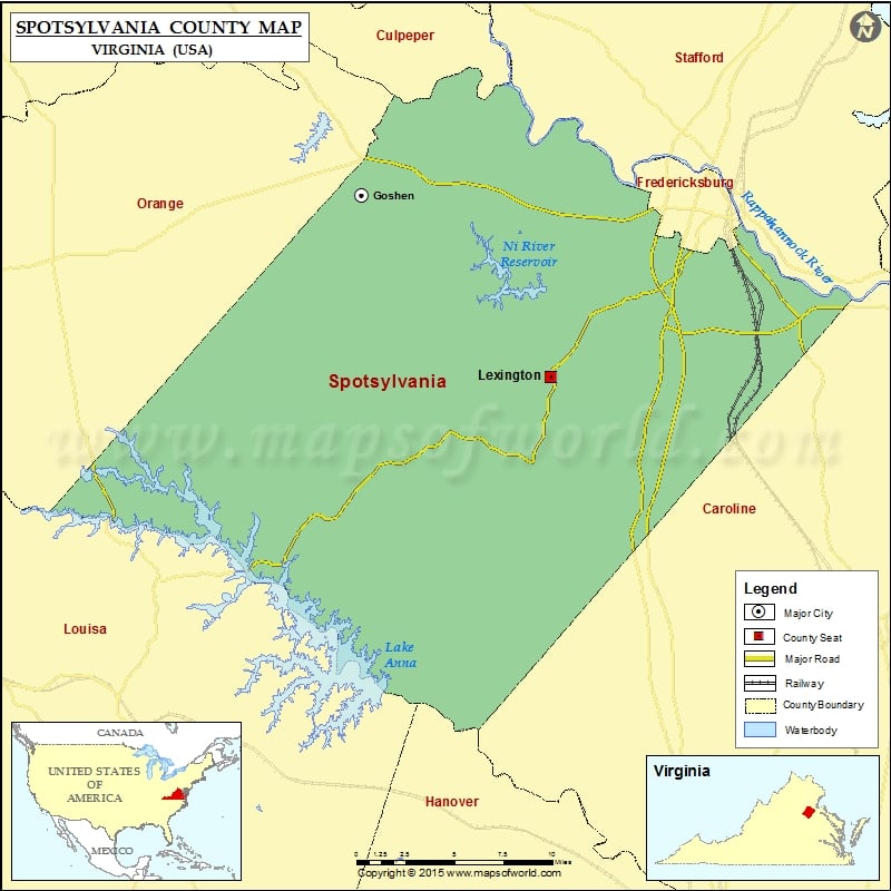 Spotsylvania County Map, Virginia