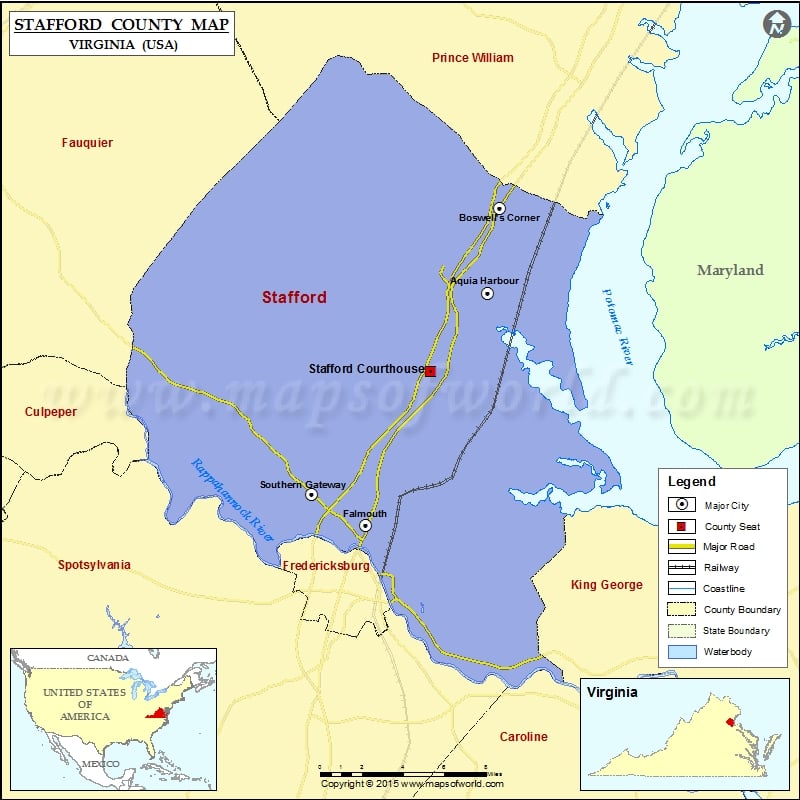 Stafford County Map, Virginia
