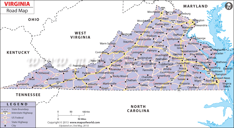 Virginia Road Map