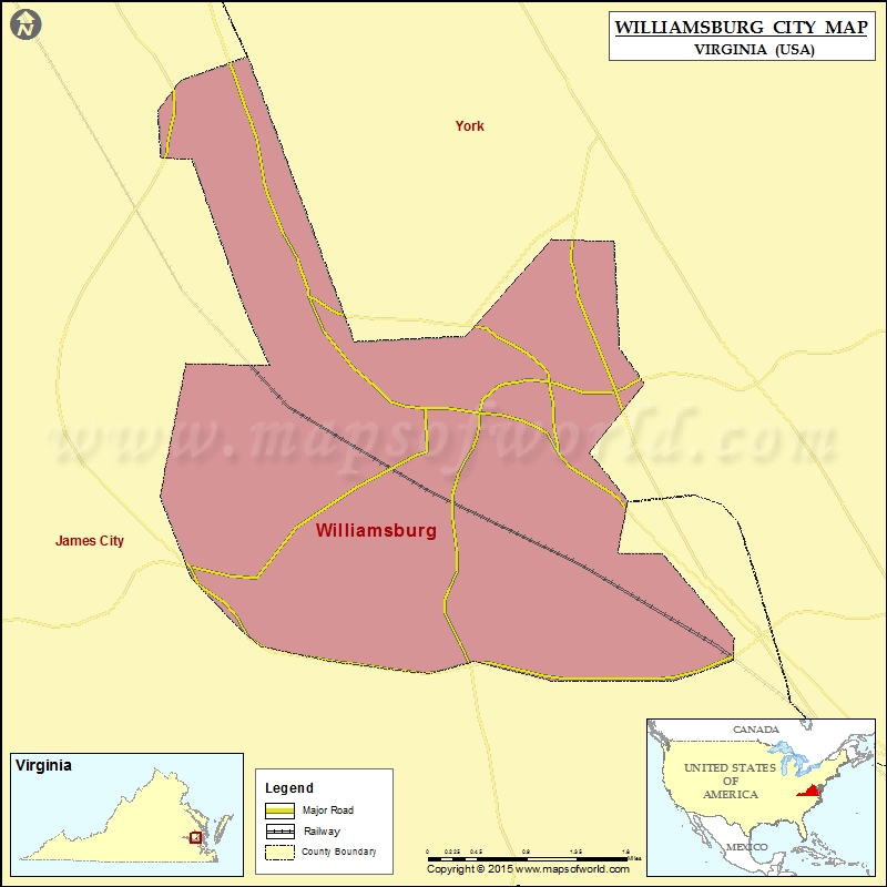 Williamsburg City Map Virginia   Williamsburg County Map 