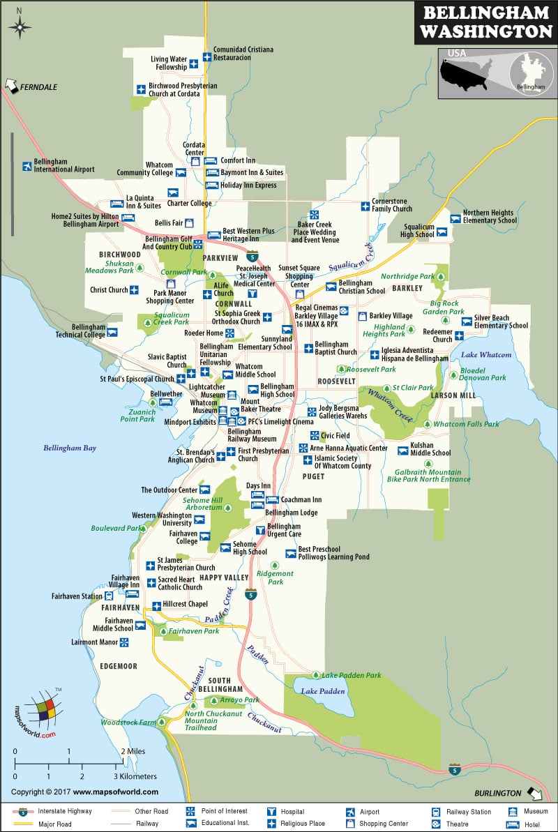 Bellingham Map, Washington