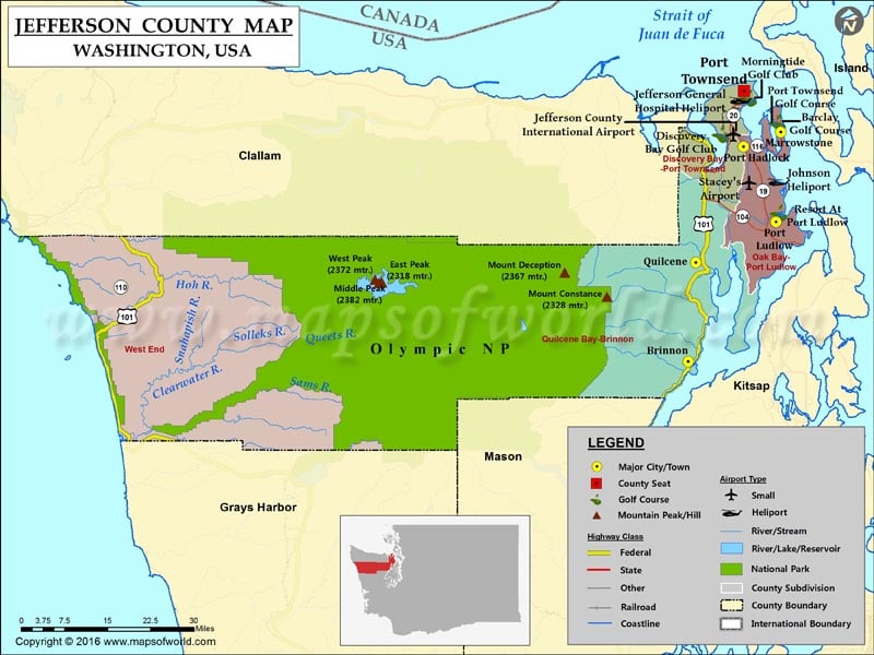Jefferson County Map, Washington