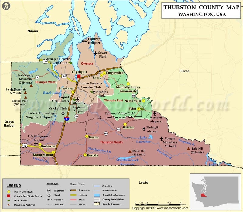 Thurston County Map, Washington