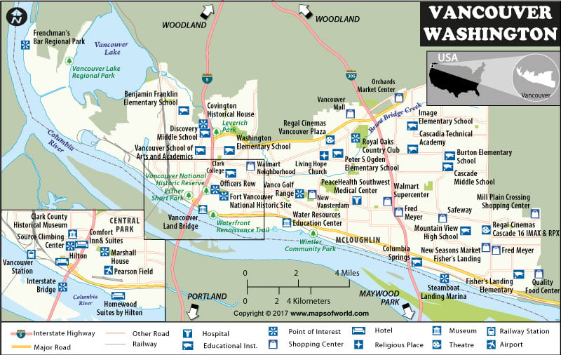 Vancouver Map, Washington