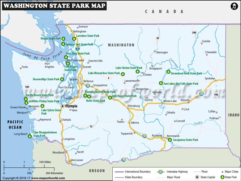 Map of Washington State Parks