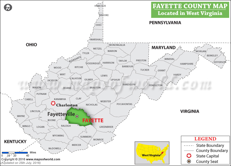 Fayette County Wv Map Fayette County Map, West Virginia – Usa States