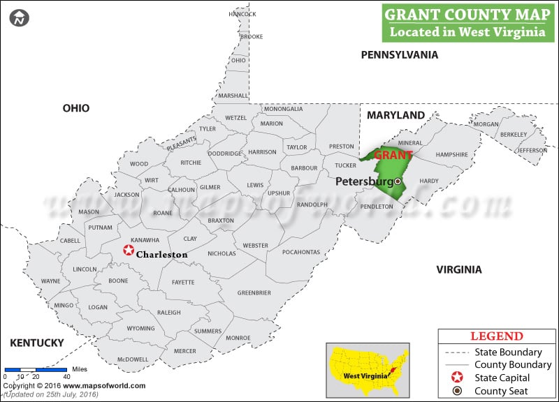Grant County Map, West Virginia
