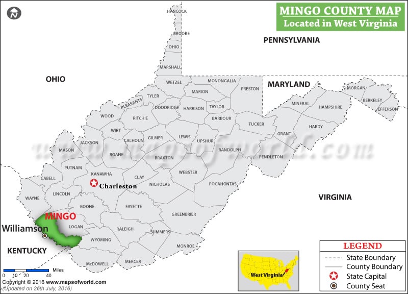 Mingo County Map, West Virginia